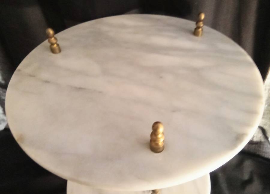 VINTAGE BRASS & MARBLE TABLE 2 TIER  NR.2