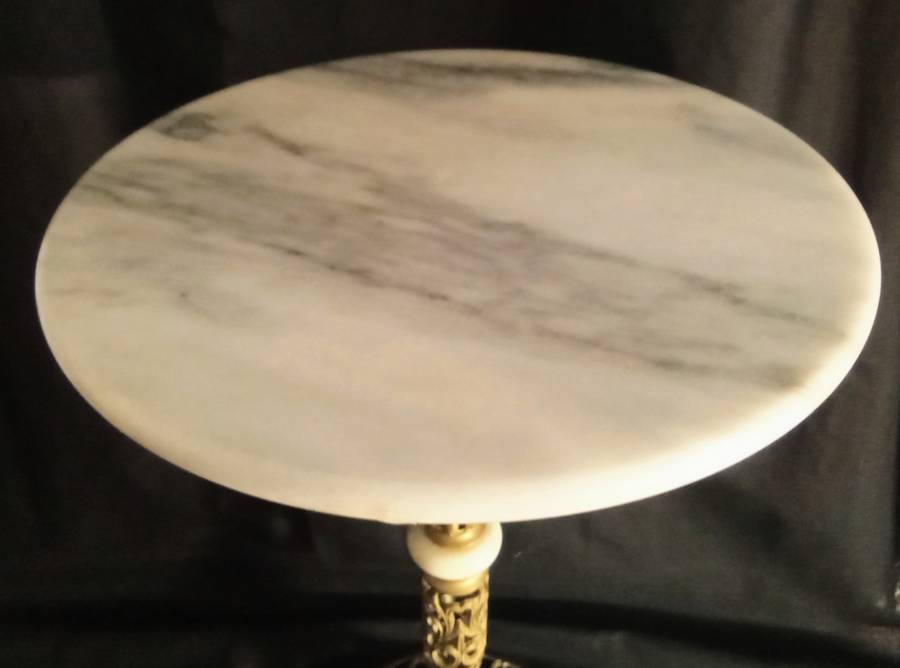 VINTAGE BRASS & MARBLE side table