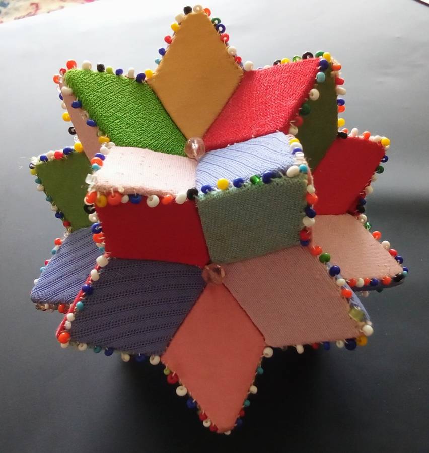 Delightful vintage hand made Moravian star with bead detail