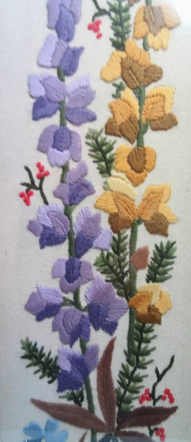 Exquisite vintage framed embroidery