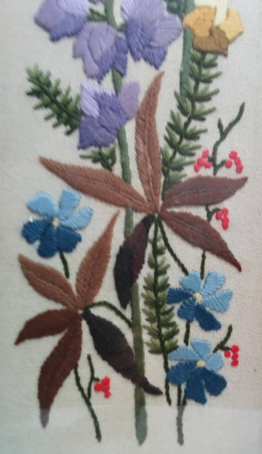 Exquisite vintage framed embroidery