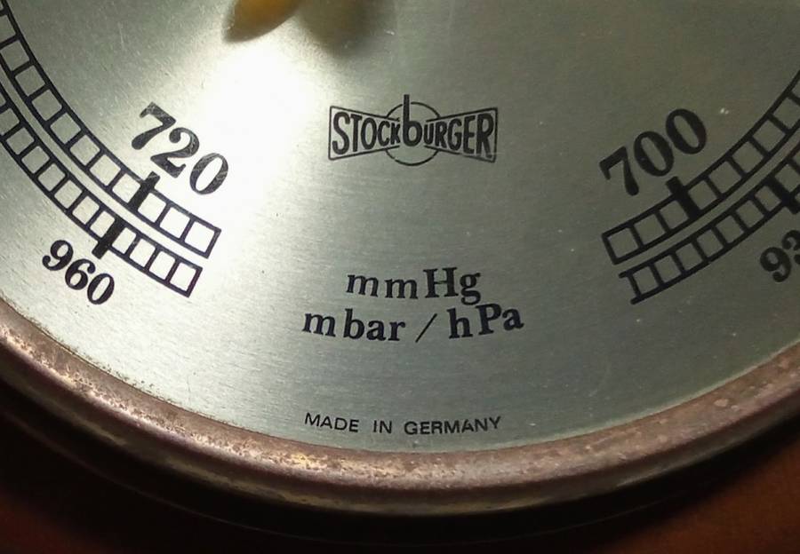 Vintage Stockburger Germany Weather Barometer Unique Brass Ship Wheel Design