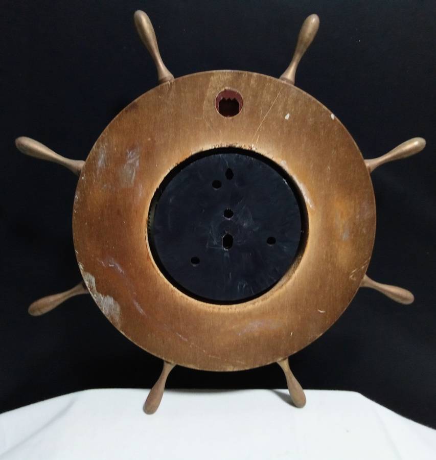 Vintage Stockburger Germany Weather Barometer Unique Brass Ship Wheel Design