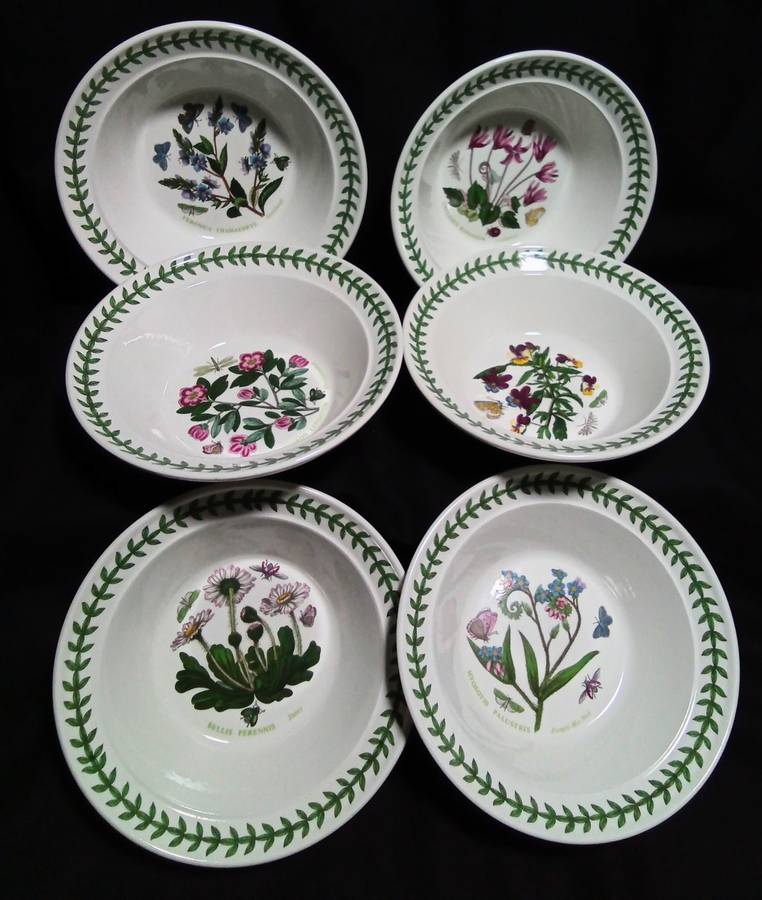 Six Stunning Portmeirion Botanic Garden dessert bowls