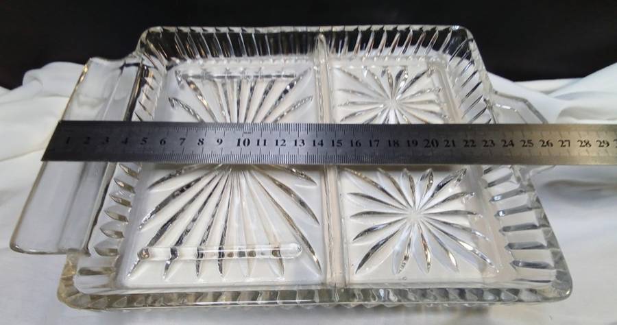 Vintage Czechoslovakian glass tray