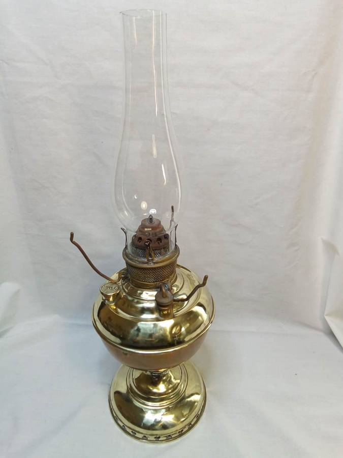 Antique Miller lamp with chimney