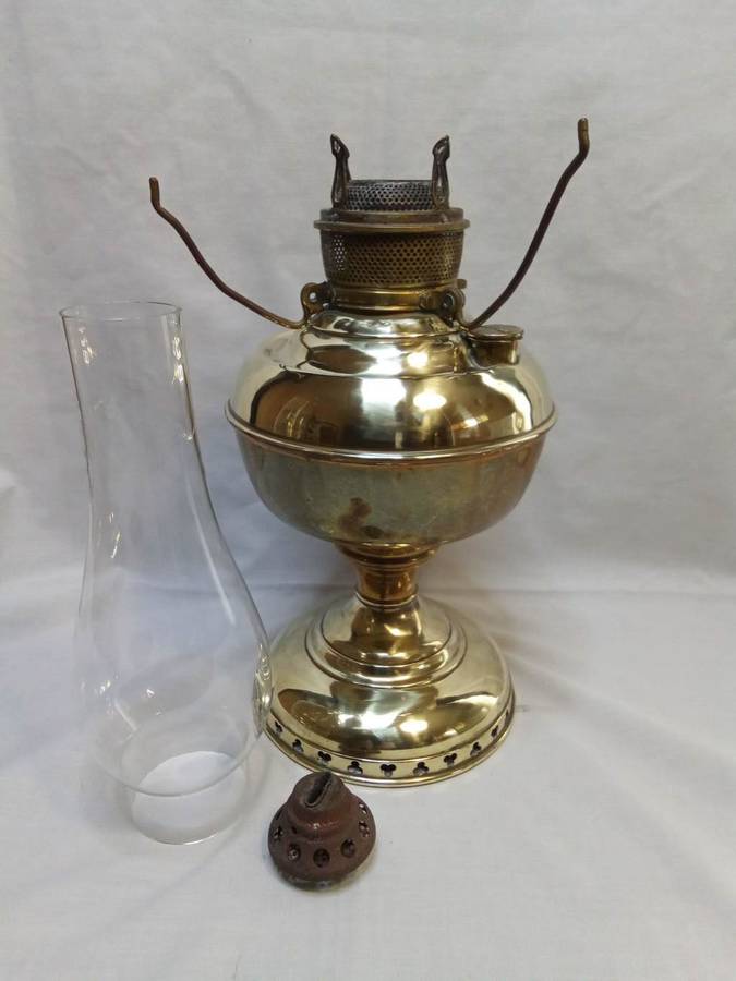 Antique Miller lamp with chimney