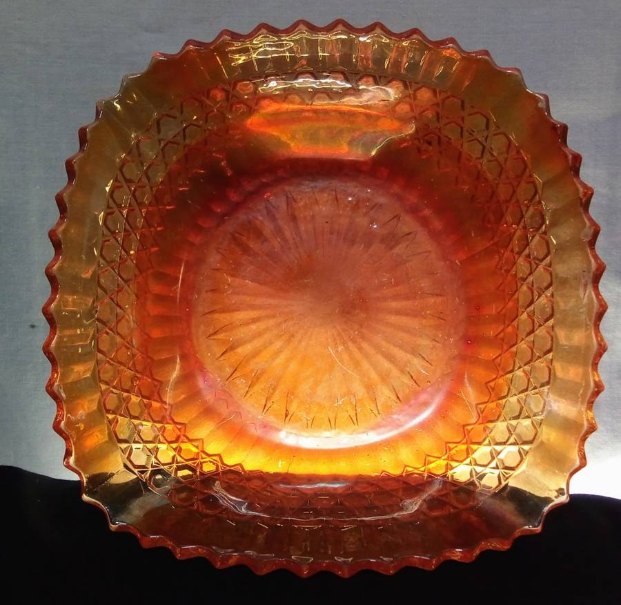 Vintage carnival glass candy dish