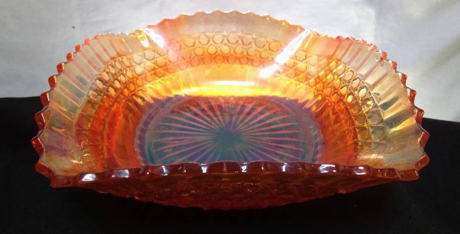 Vintage carnival glass candy dish