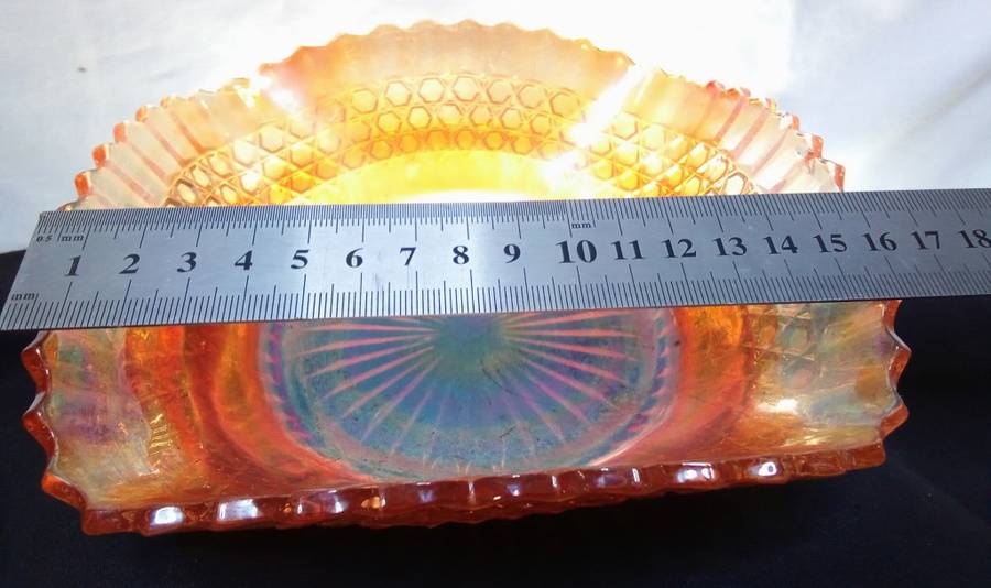 Vintage carnival glass candy dish