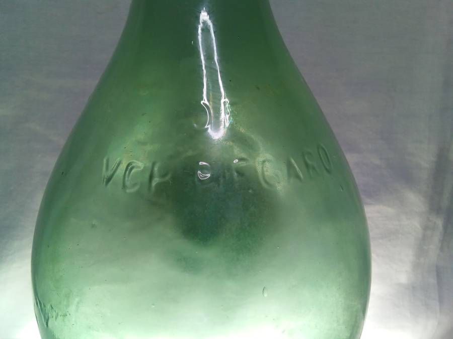 Vintage VCP Piegaro DF Blown Glass Bottle Round Bottom