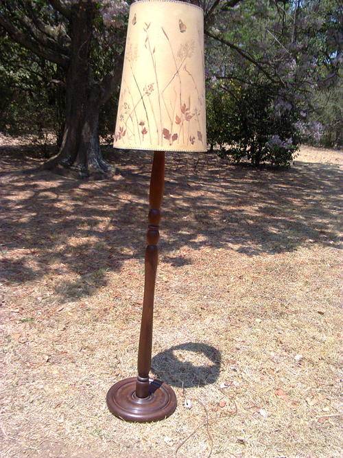 VINTAGE STANDING LAMP, SOLID WOOD