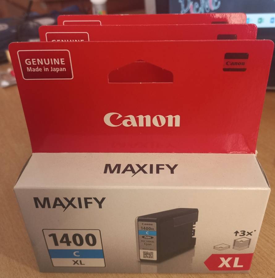 Original Canon Maxify 1400XL, Cyan, Yellow, Magenta. (Maxify MB2340, MB2040, MB2140, MB2740 Printer)