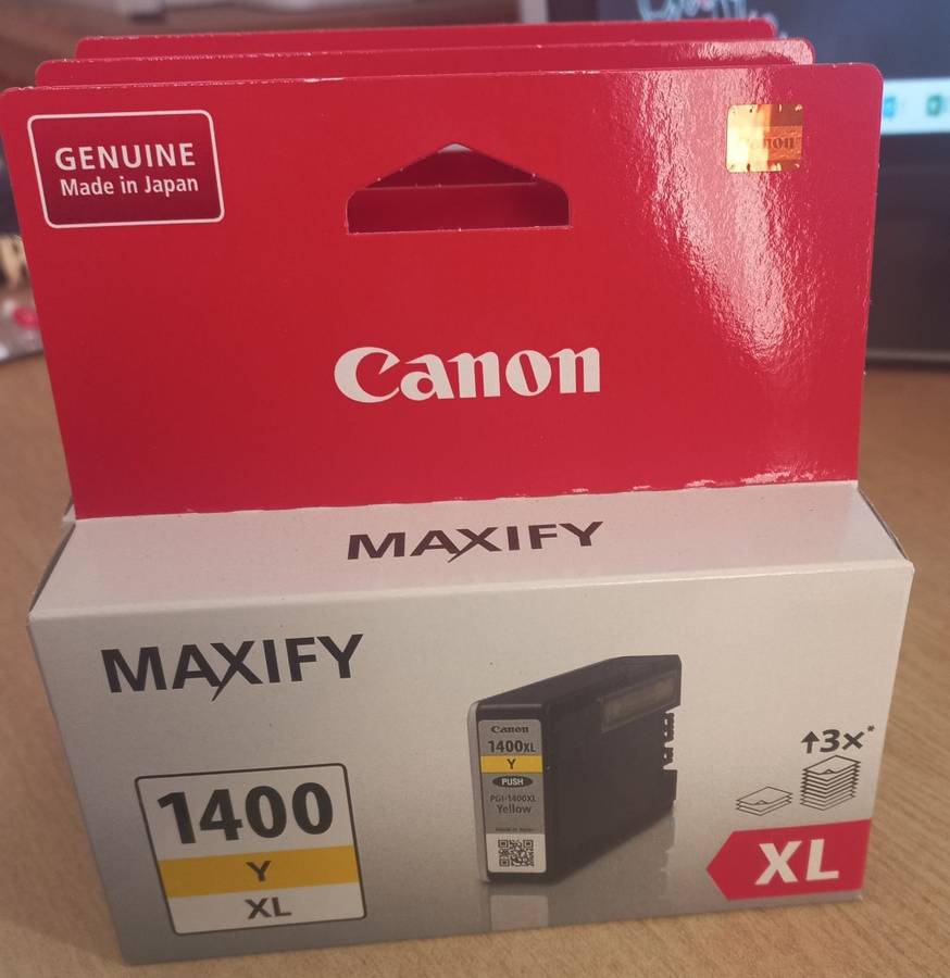 Original Canon Maxify 1400XL, Cyan, Yellow, Magenta. (Maxify MB2340, MB2040, MB2140, MB2740 Printer)