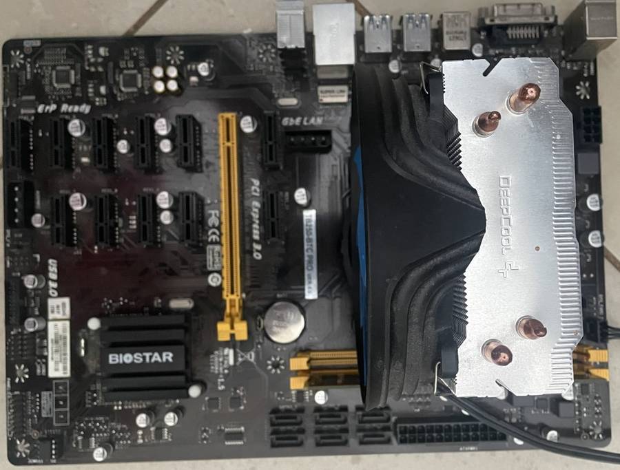 Biostar TB250 BTC pro with cpu, CPU -  Intel Core i5-6500 3.20GHz Quad-Core and 8GB Ram