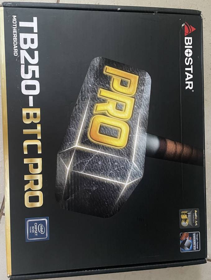 Biostar TB250 BTC pro with cpu, CPU -  Intel Core i5-6500 3.20GHz Quad-Core and 8GB Ram