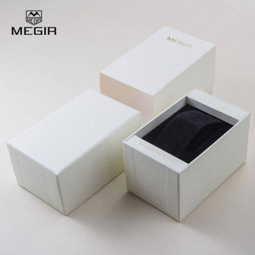 MEGIR MENS CHRONOGRAPH DATE GENUINE LEATHER WATCH - **WORKING SUB-DIALS** - BOX INCLUDED!