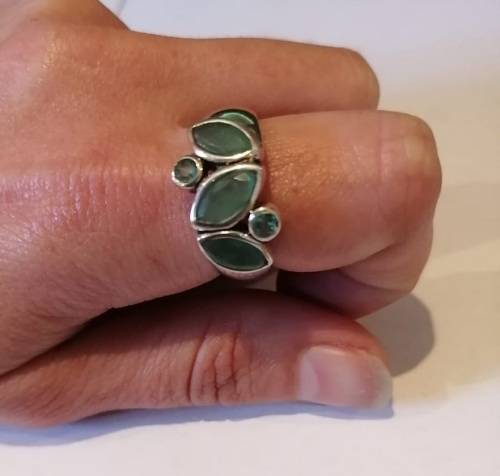EMERALD RING - SET IN  925 SILVER