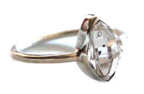 HERKIMER DIAMOND RING - SET IN  925 SILVER