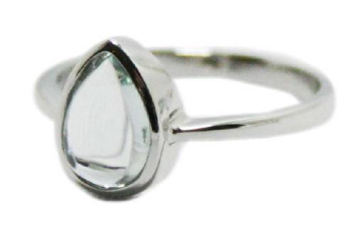 AQUAMARINE RING - SET IN  925 SILVER - MARCH BIRTHSTONE