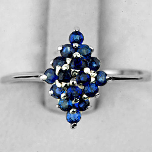 GORGEOUS NATURAL BLUE SAPPHIRE SOLID .925 STERLING SILVER RING - THE IDEAL CHRISTMAS GIFT!