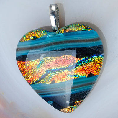 UNIQUE Special design DICHROIC Fused Glass  Pendant!