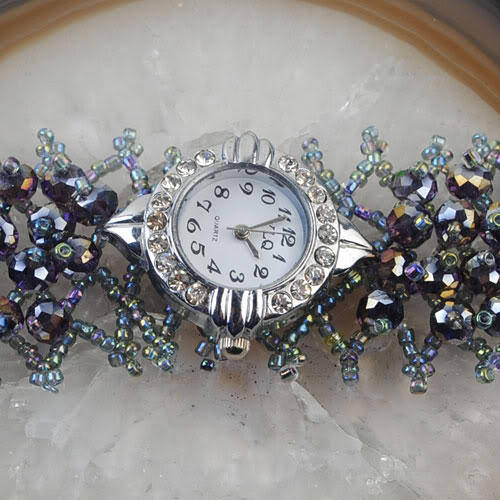 Spectacular CRYSTAL beads WRISTWATCH Bracelet !!