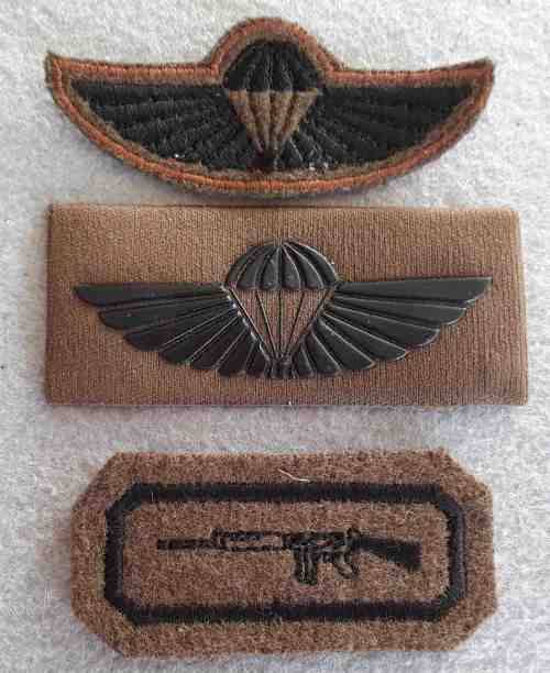 S A Army Air Supply Instructors (2 variations plus marksman's) badges