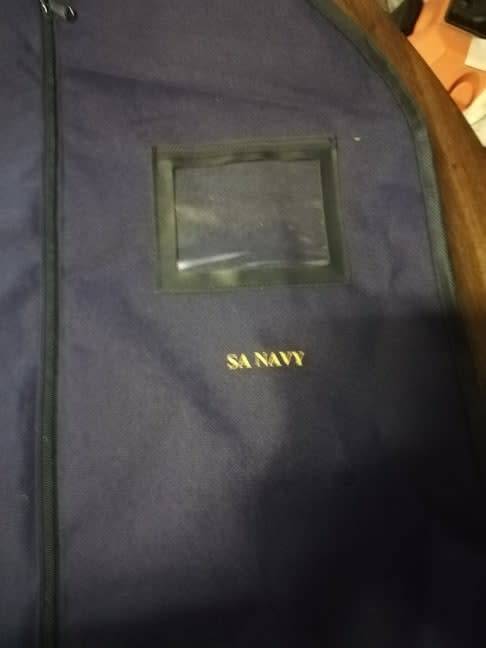 Heavy nylon Suite bag, SA Navy branded, good condition