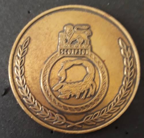 S A Navy SAS Scorpion Sports Coin and info card.