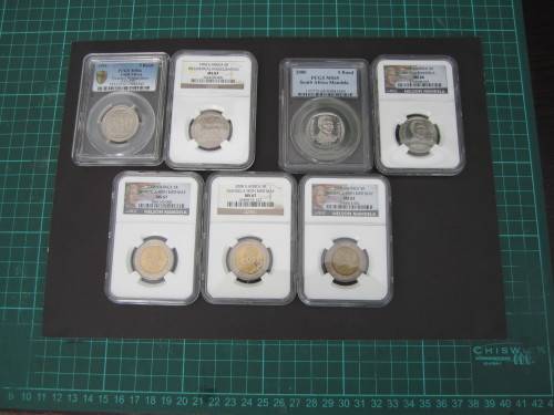 1994, 2000, 2008 COLLECTION OF GRADED MANDELA COINS