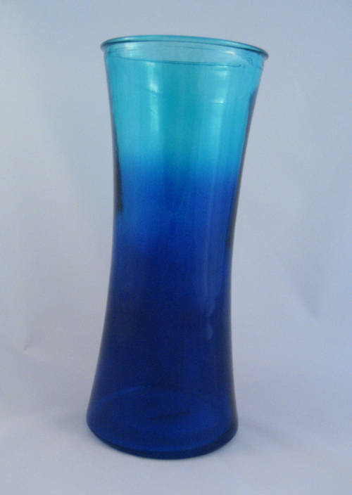 Blue Ombre Hour Glass Vase