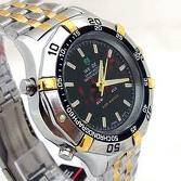 Weide Chronograph Stainless Steel  Two Tone Black Dial Wrist Watch WH905