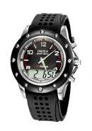 Ohsen Black Sport with Dual Display Solid Stainless Case & Bezel, Silicone Strap