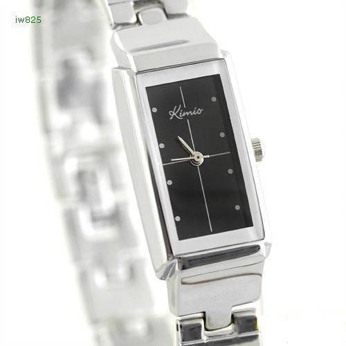 Kimo Rectangular dial black face, ladies watch.