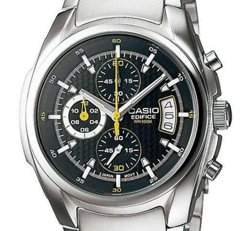 Casio Spherical Glass with Carbon pattern face100-meter water resistance edifice.