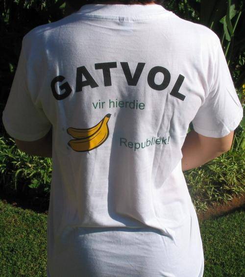 GATVOL VIR HIERDIE PIESANG REPUBLIEK!!!! UNISEX T-SHIRT