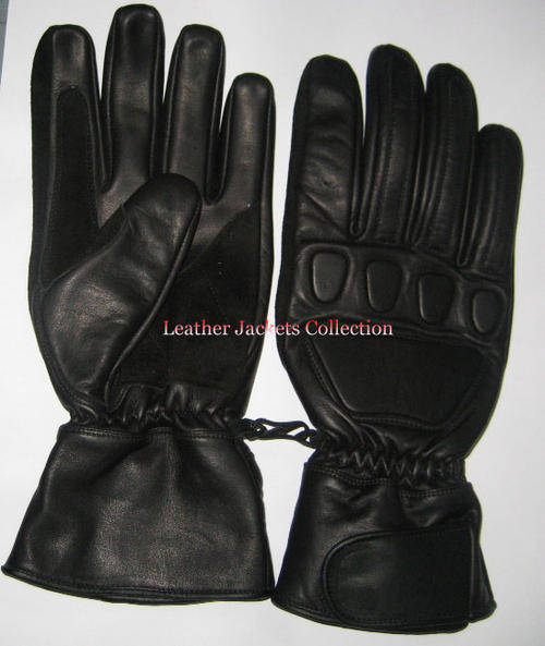 Honda Regular Black Motorcycle Biker Leather Gloves