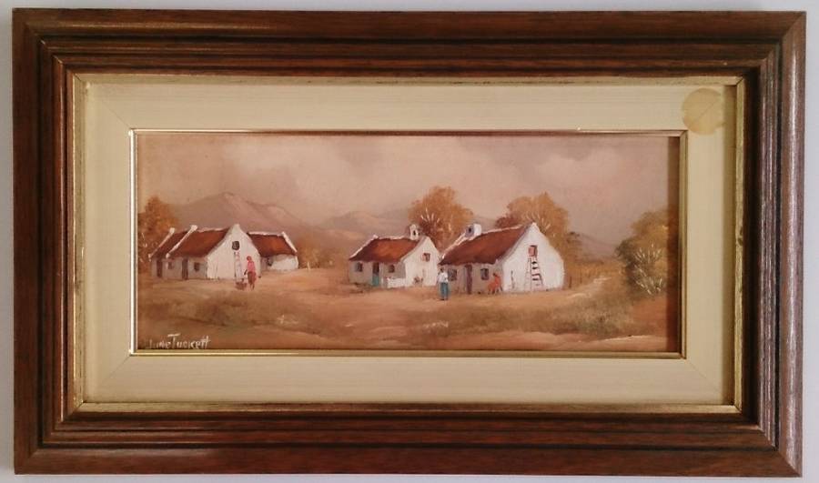 June Tuckett - Farm Scene 2 - Oil On Board!!! Stunning!!!