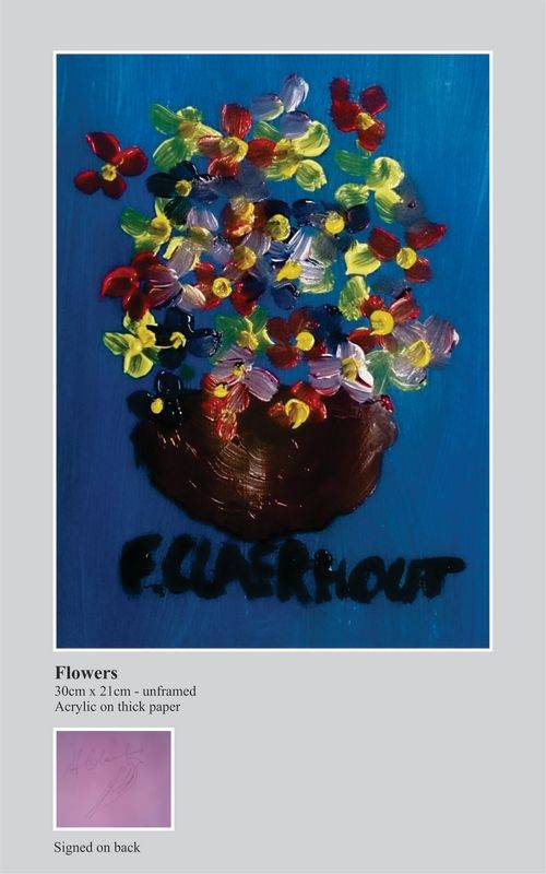 Frans Claerhout - Flowers - Acrylic - STUNNING!!! - Signed on back with COA.
