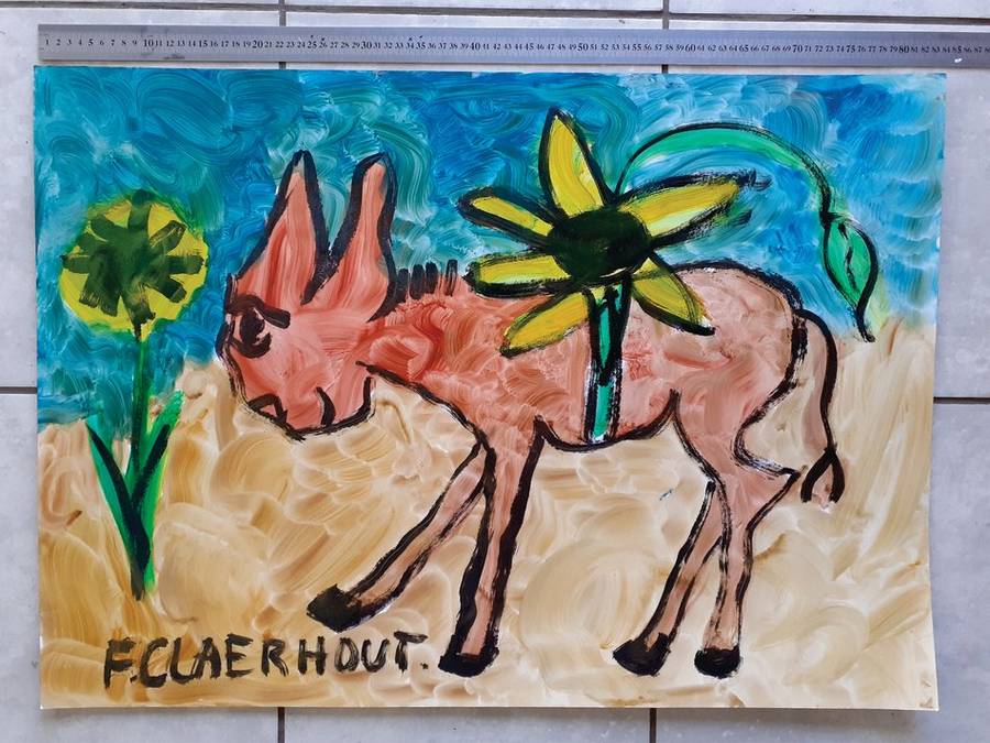 Frans Claerhout - DONKEY - HUGE!!!! Great Investment Art!!!! Signed on back and comes with COA.