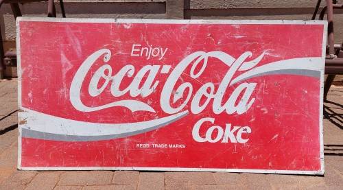 Vintage Original  Litho Printed Coca Cola Steel Sign