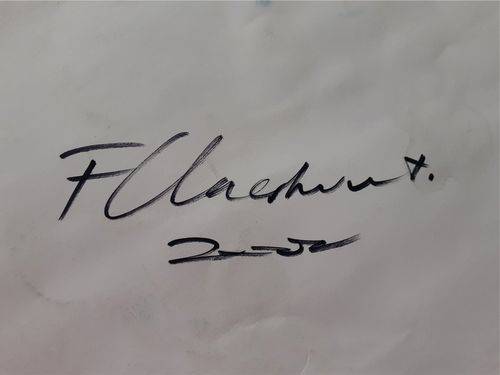 Frans Claerhout - FLOWERS - Acrylic on paper. Signed and dated on back with COA