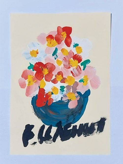 Frans Claerhout - Thick Acrylic on Paper - Unframed with COA, signed & dated on the back