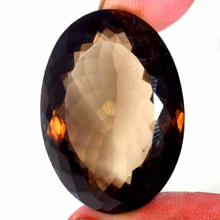 !!D'S WHOPPER LIST!! 52.85ct STUNNING NATURAL GOLDEN BROWN SMOKY QUARTZ. OVAL CUT.