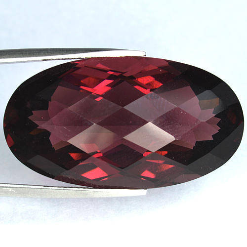 !!HUGE!! 42.50ct STUNNING NATURAL OVAL CHECKERBOARD CUT PURPLE PINK QUARTZ.