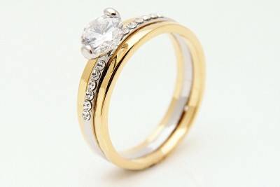White Sapphire Set In 10k Yellow Gold Filled Ring. Fantastic