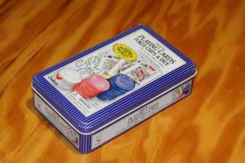 An AWESOME complete poker set with cards, dice, and chips!!!