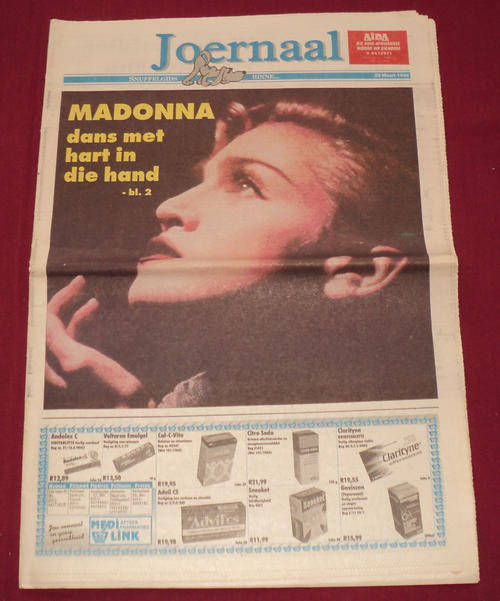 Madonna - Joernaal - 20 March 1998 - supplement to DIE VOLKSBLAD newspaper