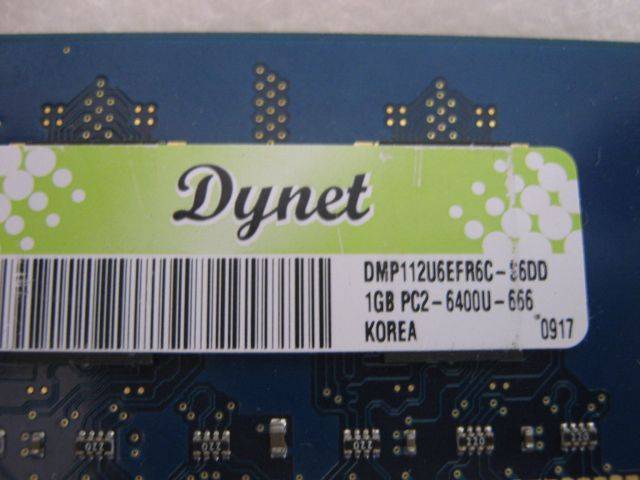 Dynet - 1GB (PC2-6400U-666) DDR2 Desktop RAM